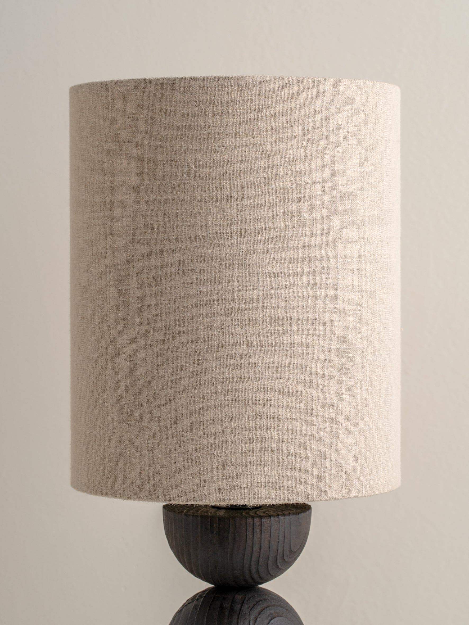 Aska - small charred wood and natural linen table lamp | Table Lamp | Lights & Lamps Inc | USA