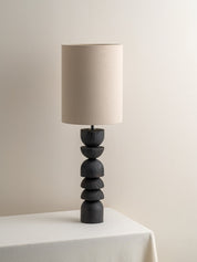 Aska - tall charred wood and natural linen table lamp | Table Lamp | Lights & Lamps Inc | Modern Affordable Designer Lighting | USA