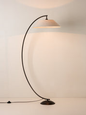 Circo - arc bronze and linen floor lamp | Floor Lamp | Lights & Lamps Inc | Modern Affordable Designer Lighting | USA