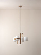 Decora - 4 light aged brass and opal pendant
