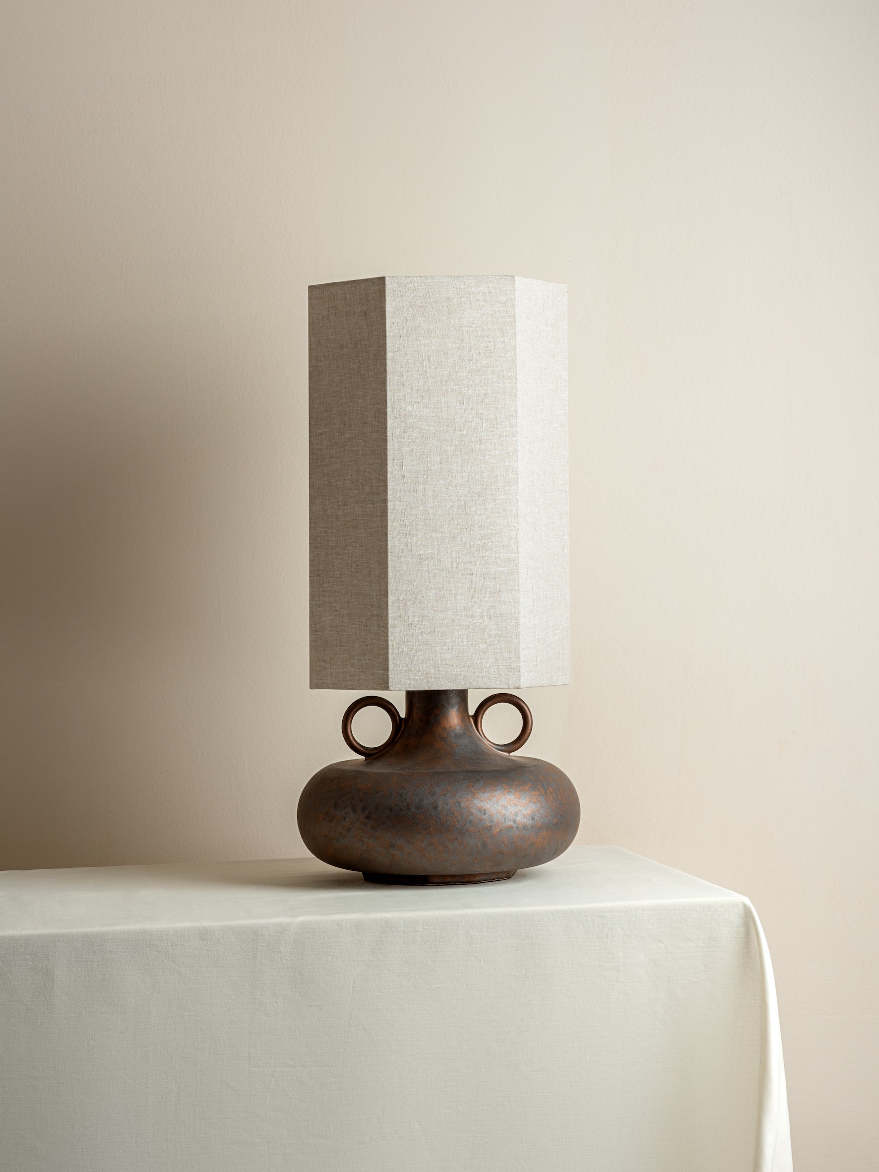 Grove - bronze ceramic and linen table lamp | Table Lamp | Lights & Lamps Inc | Modern Affordable Designer Lighting | USA