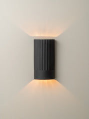 Nitara - chocolate ribbed concrete wall light | Wall Light | Lights & Lamps Inc | Modern Affordable Designer Lighting | USA
