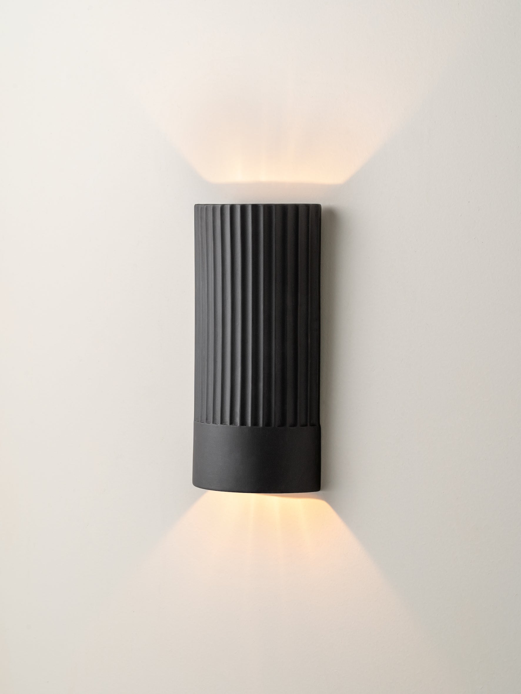 Nitara - chocolate ribbed concrete wall light | Wall Light | Lights & Lamps Inc | Modern Affordable Designer Lighting | USA
