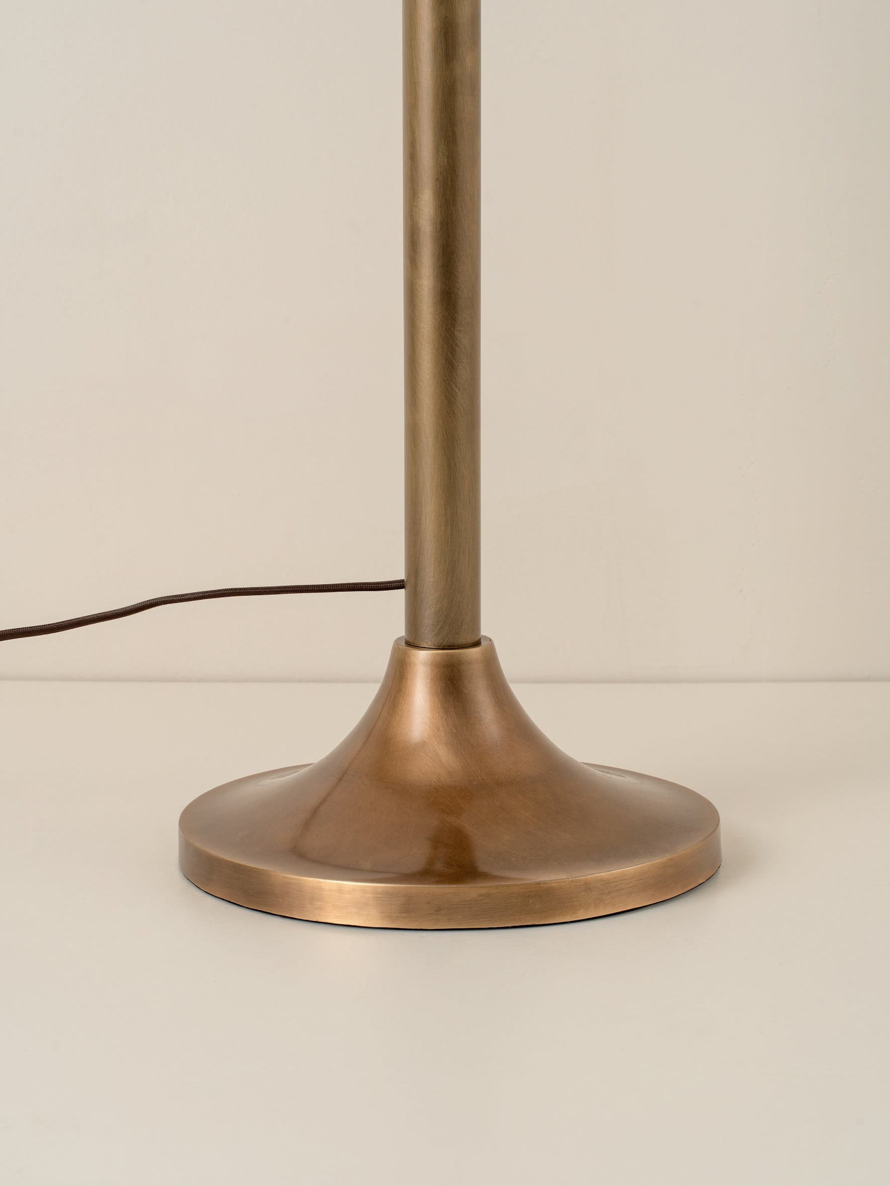Ottino - aged brass and linen floor lamp | Floor Lamp | Lights & Lamps Inc | USA