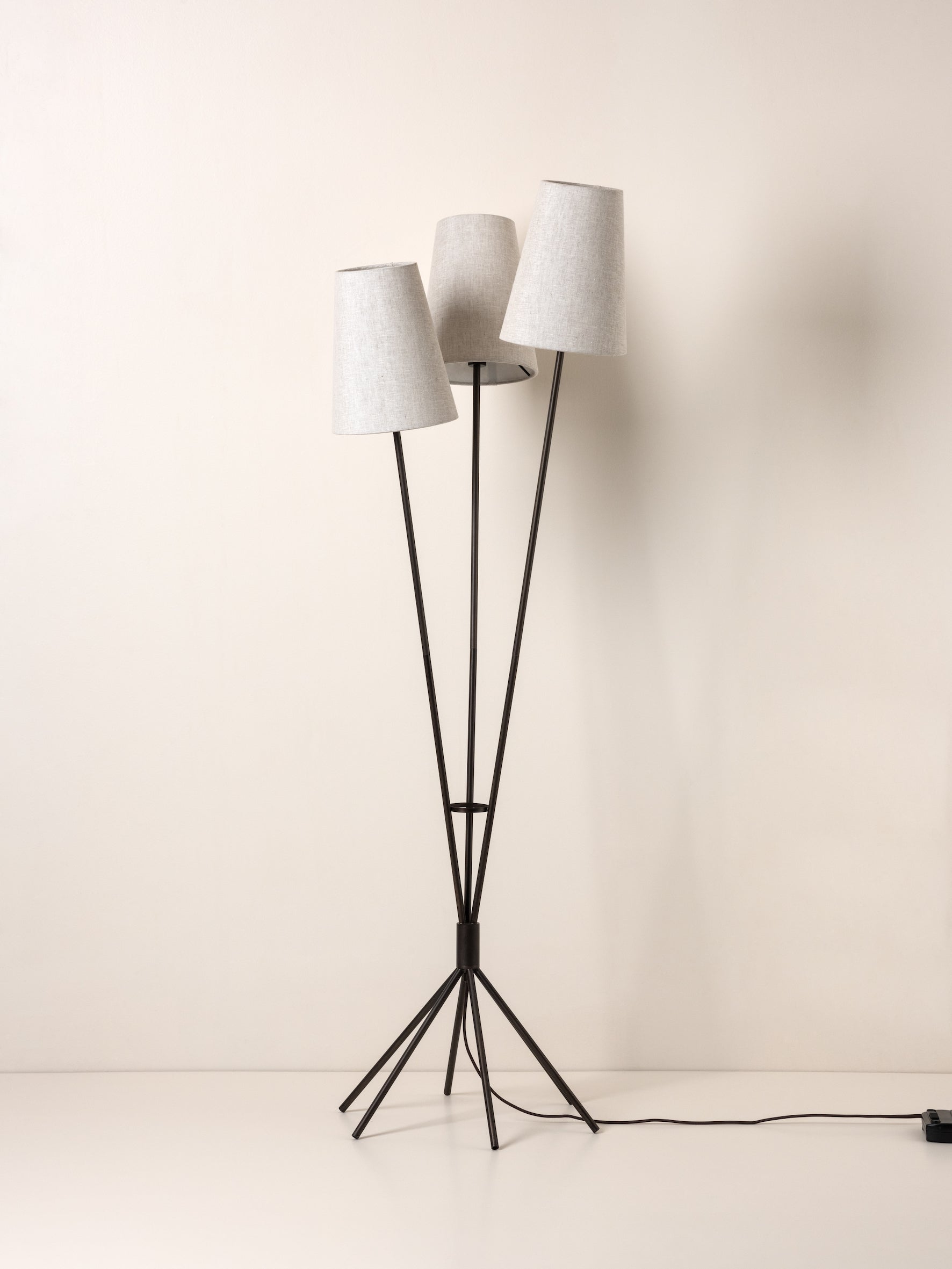 Renwick - 3 light linen and bronze floor lamp | Floor Lamp | Lights & Lamps | UK