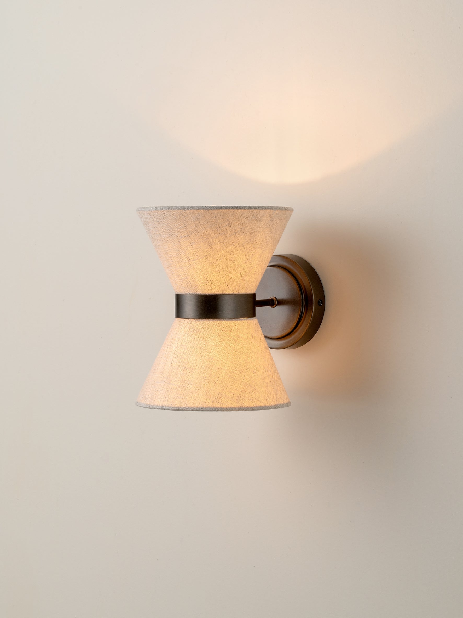 Renwick - linen and bronze wall light | Wall Light | Lights & Lamps Inc | USA