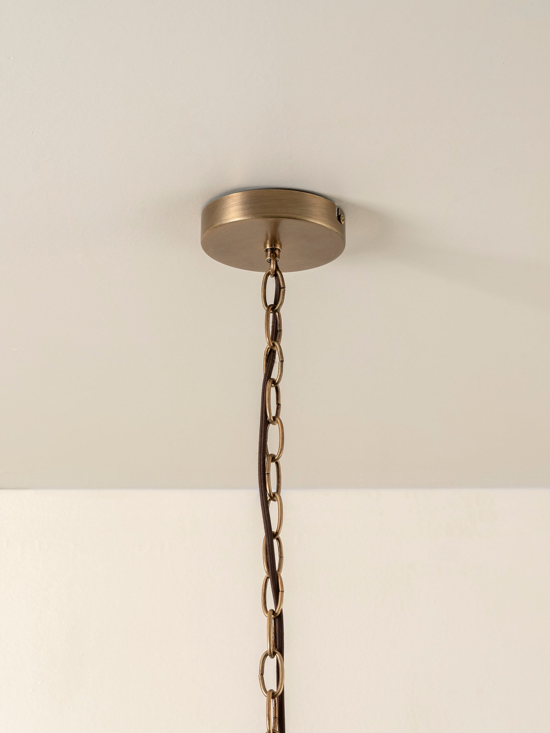 Waverly - 6 light aged brass and white porcelain pendant | Ceiling Light | Lights & Lamps Inc | Modern Affordable Designer Lighting | USA