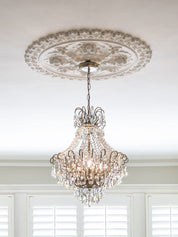 Lina - 4 light antique brass crystal glass chandelier | Ceiling Light | Lights & Lamps Inc | Modern Affordable Designer Lighting | USA