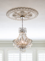 Lina - 4 light antique brass crystal glass chandelier
