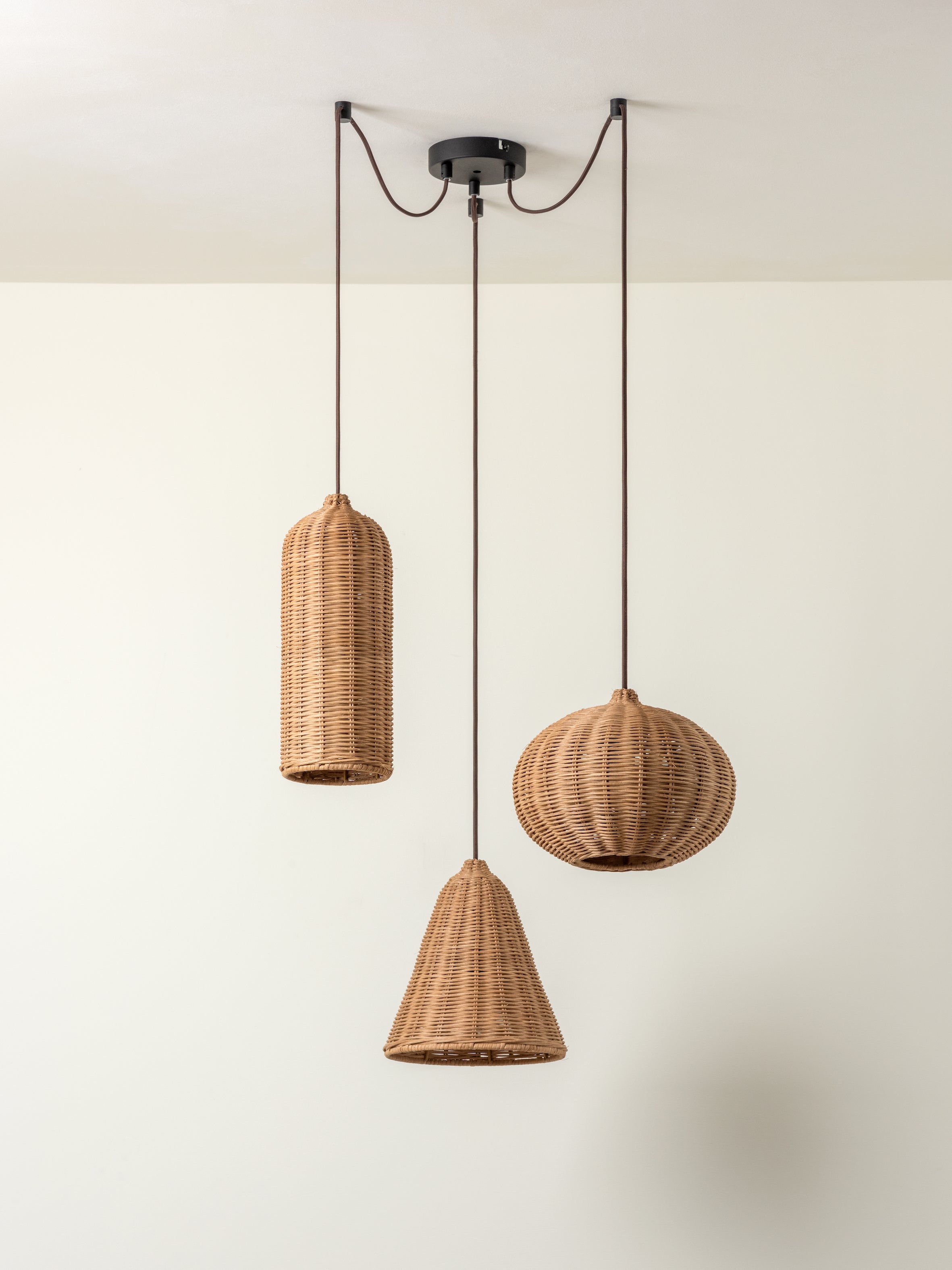 Aditi - 3 light rattan pendant | Ceiling Light | Lights &amp; Lamps Inc | Modern Affordable Designer Lighting | USA