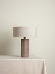 Avero - taupe ribbed concrete table lamp | Table Lamp | Lights & Lamps Inc | Modern Affordable Designer Lighting | USA