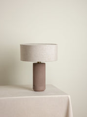 Avero - taupe ribbed concrete table lamp | Table Lamp | Lights & Lamps Inc | Modern Affordable Designer Lighting | USA