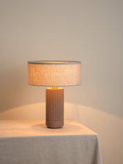 Avero - taupe ribbed concrete table lamp | Table Lamp | Lights & Lamps Inc | Modern Affordable Designer Lighting | USA