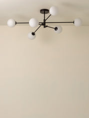 Chelso - 6 light matt black and opal pendant | Ceiling Light | Lights & Lamps Inc | Modern Affordable Designer Lighting | USA