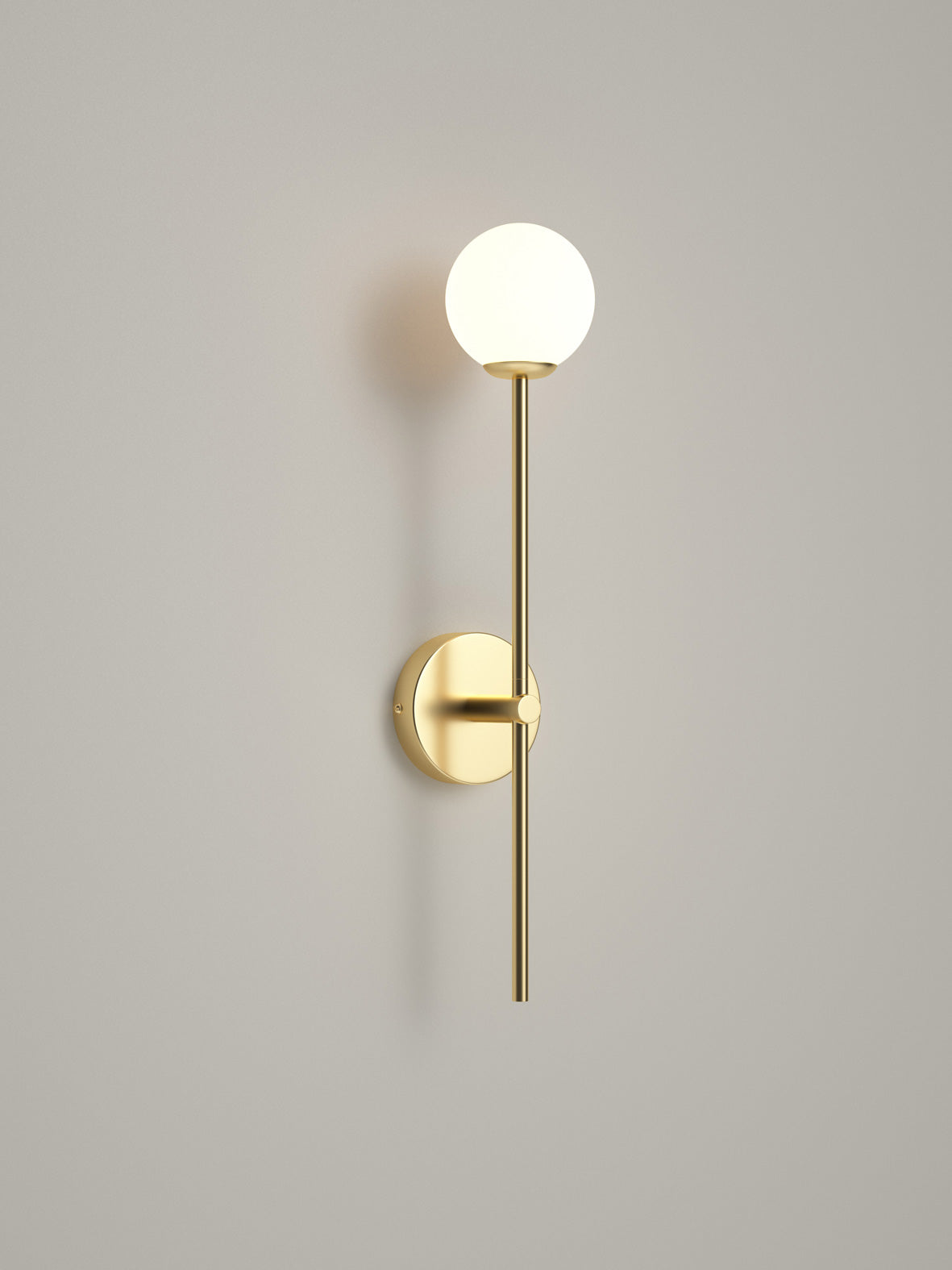 Chelso - brushed brass and opal wall light | Wall Light | Lights & Lamps Inc | USA