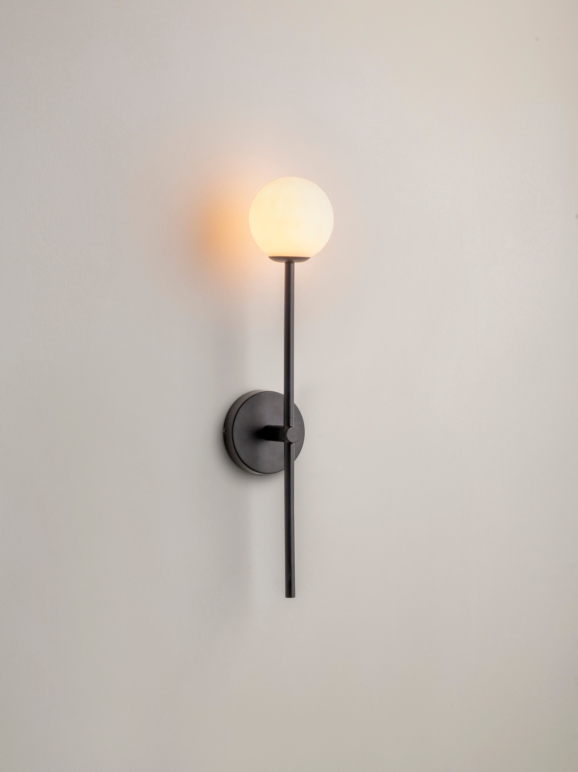 Chelso - matt black and opal wall light | Wall Light | Lights & Lamps Inc | USA