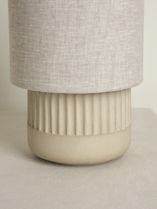 Enza  -  warm white ribbed concrete table lamp | Table Lamp | Lights & Lamps Inc | USA