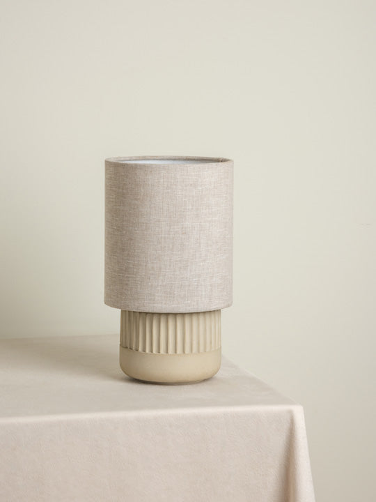 Enza - warm white ribbed concrete table lamp | Table Lamp | Lights & Lamps Inc | Modern Affordable Designer Lighting | USA