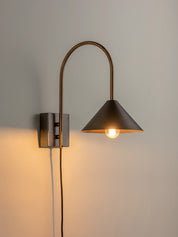 Orta - 1 light antique silver and burnished brass cone wall light | Wall Light | Lights & Lamps Inc | Modern Affordable Designer Lighting | USA