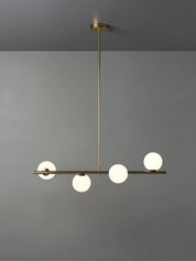 Perch - 4 light brass and opal pendant bar | Ceiling Light | Lights & Lamps Inc | Modern Affordable Designer Lighting | USA