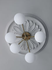 Imperial - 5 light brass and opal flush | Ceiling Light | Lights & Lamps Inc | Modern Affordable Designer Lighting | USA